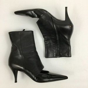Barbara Bui Peek a Boo Cutout Black Booties Short Boots Heeled Women's 36